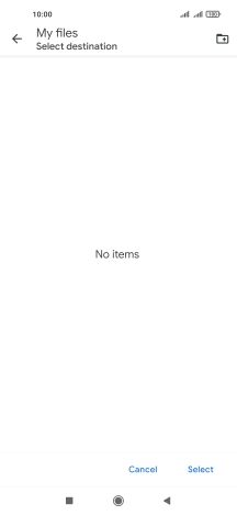 To create a new folder, press the new folder icon and follow the instructions on the screen to create a new folder.
