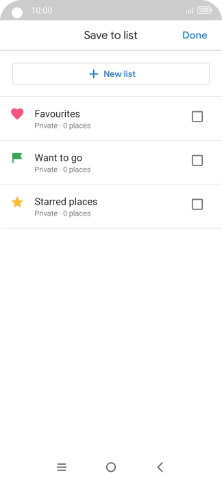 Press the required setting.