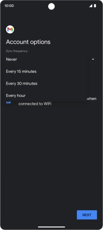 Press the required setting.