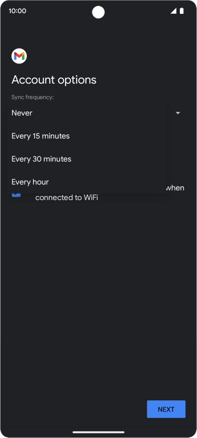 Press the required setting.