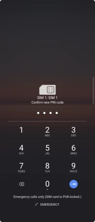 Key in the new PIN again and press arrow right.