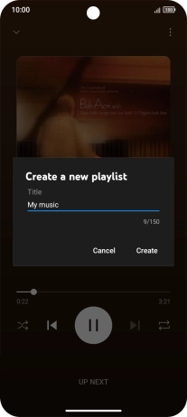 Key in a name for the playlist and press Create.