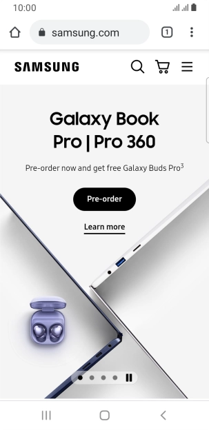 Press the menu icon.