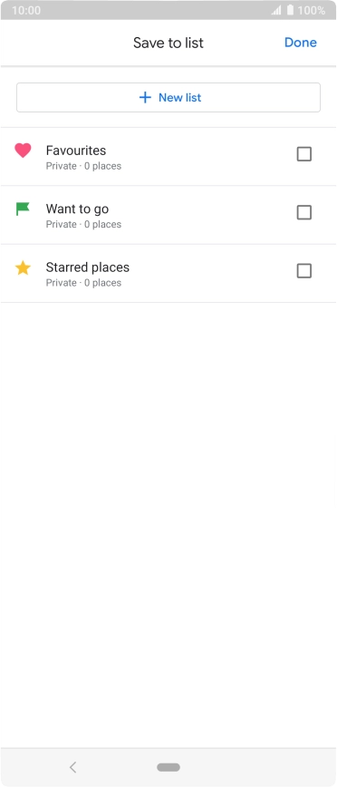If you select New list, follow the instructions on the screen to create a new list.