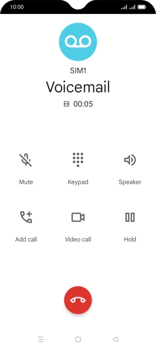 Press the end call icon.