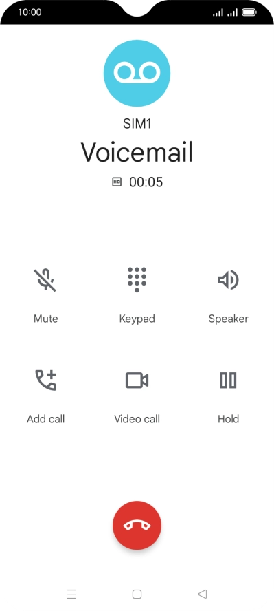 Press the end call icon.
