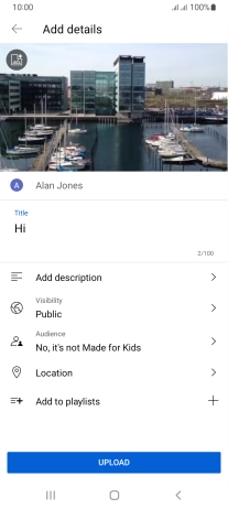 Key in the required text and press UPLOAD.