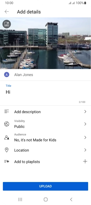 Key in the required text and press UPLOAD.