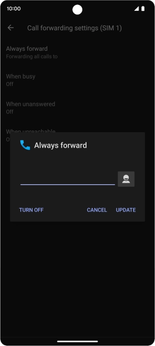 Press TURN OFF.