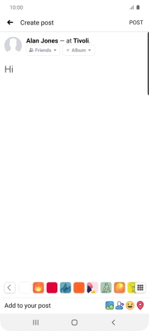 Write the required text and press POST.