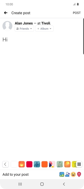 Write the required text and press POST.