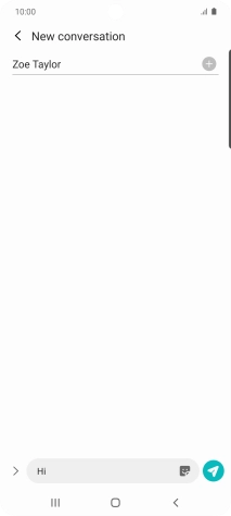 Press the send icon when you've finished your text message.
