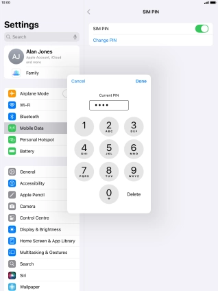 Key in your current PIN and press Done.