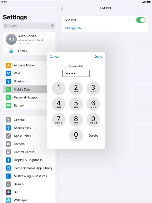 Key in your current PIN and press Done.