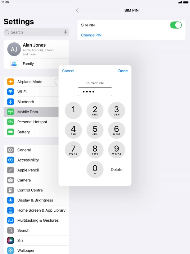 Key in your current PIN and press Done.