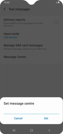 Key in +447785016005 and press Set.