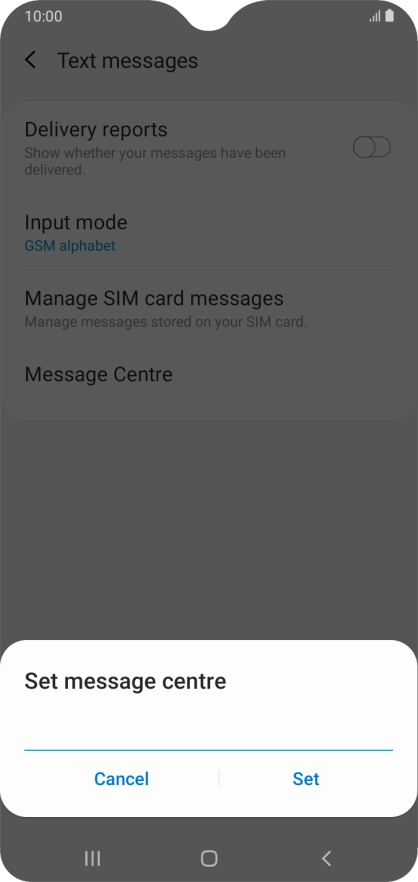 Key in +447785016005 and press Set.