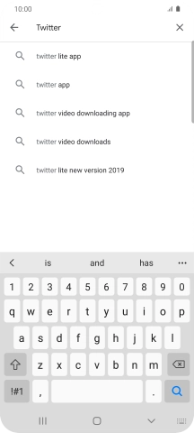 Key in Twitter and press the search icon.