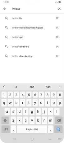 Key in Twitter and press the search icon.
