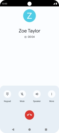 Press the end call icon.