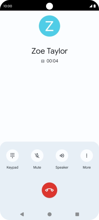 Press the end call icon.