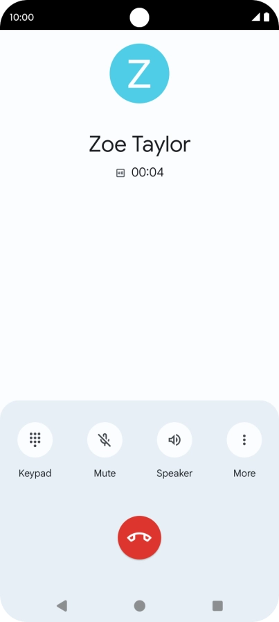 Press the end call icon.