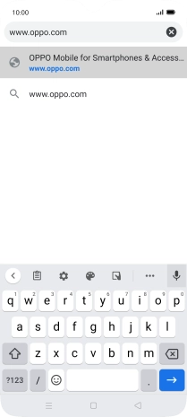 Key in the address of the required web page and press arrow right.