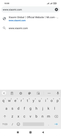Key in the address of the required web page and press arrow right.