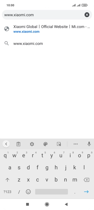Key in the address of the required web page and press arrow right.
