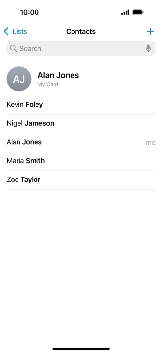 Press the new contact icon.
