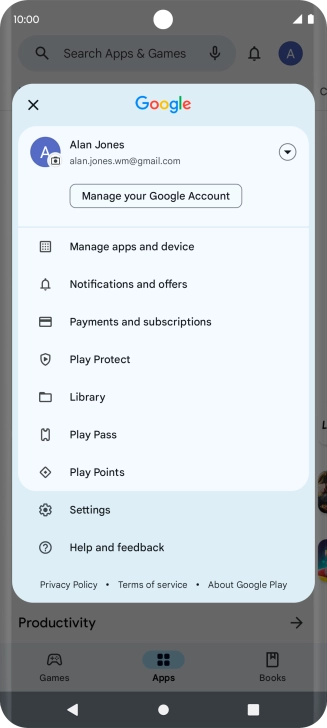 Press Manage apps and device.