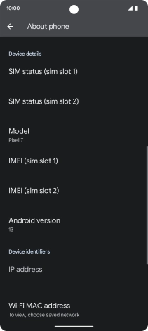Press SIM status (sim slot 2).
