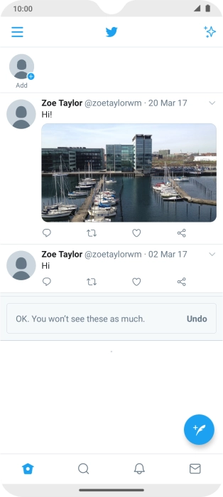 Press the new tweet icon.