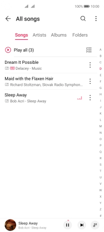 Press the song title at the bottom of the screen.