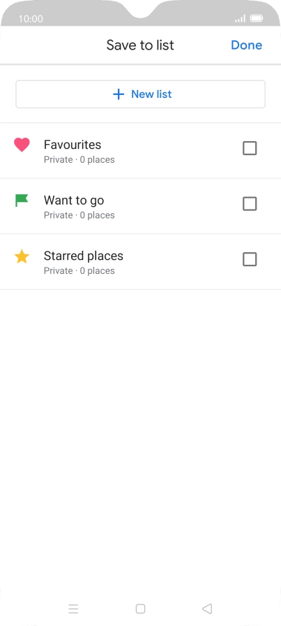Press the required setting.