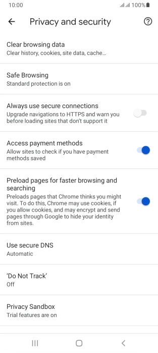 Press Clear browsing data.