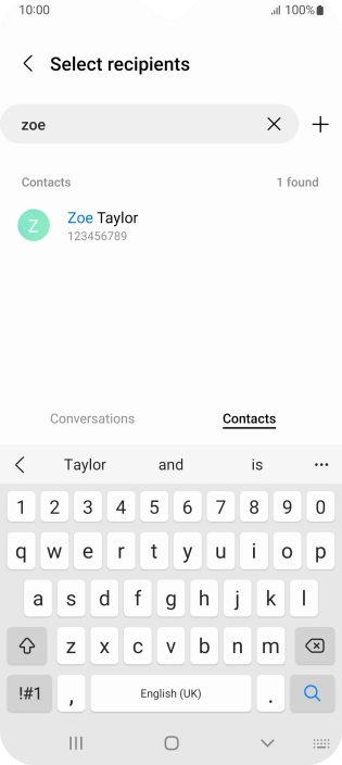 Press the required contact.