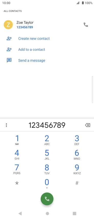 Key in the required number and press the call icon.