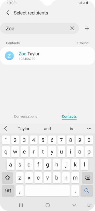 Press the required contact.