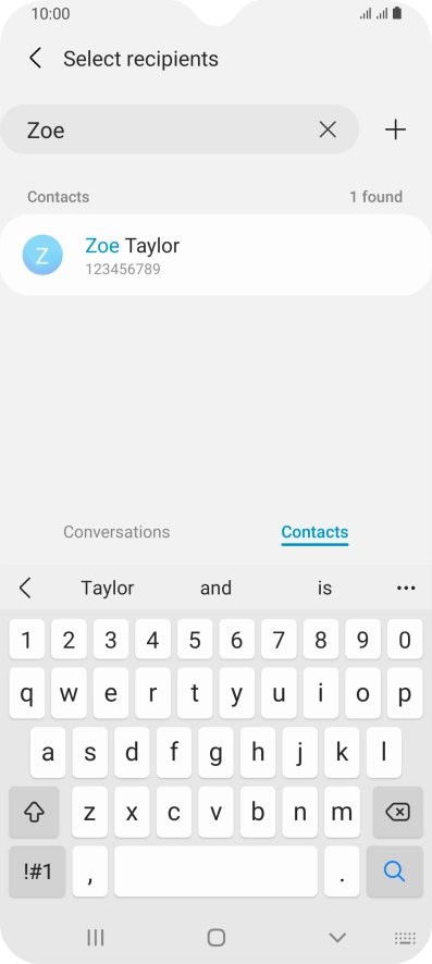 Press the required contact.
