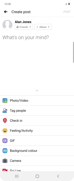 Press the text input field and key in the required text.