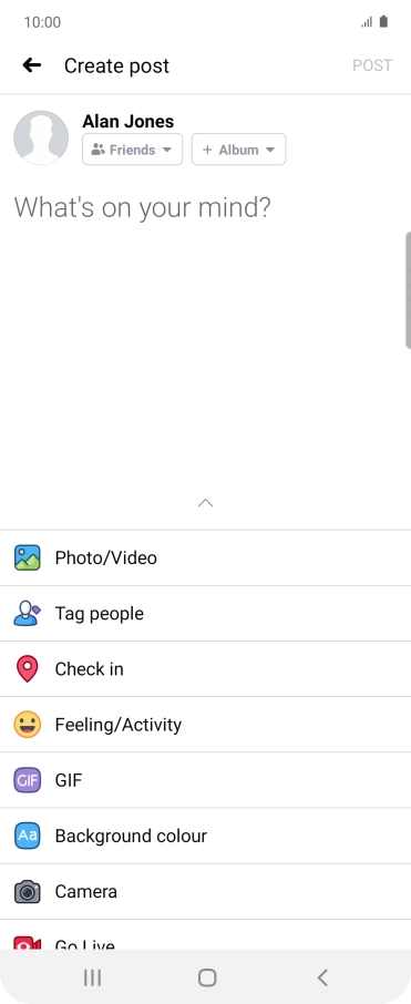 Press the text input field and key in the required text.