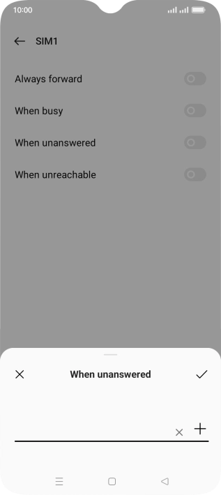 Key in +447836121121 and press the confirm icon.