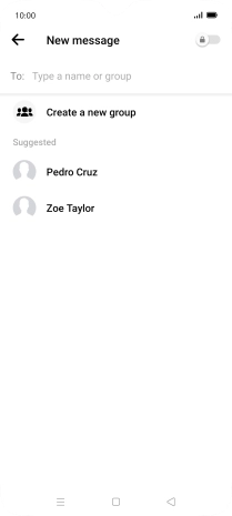 Press the search field and key in the first letters of the recipient's name.