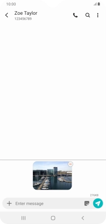 Press the text input field and write the text for your picture message.