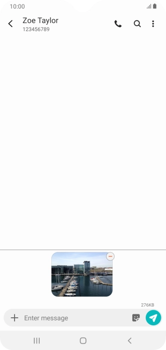 Press the text input field and write the text for your picture message.