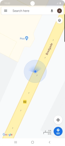 Press the search field and key in the required destination.