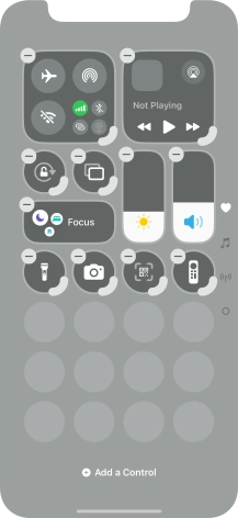 Press Add a Control and follow the instructions on the screen to add the required function to Control Centre.