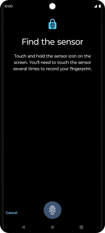 Follow the instructions on the screen to create the phone lock code using your fingerprint.