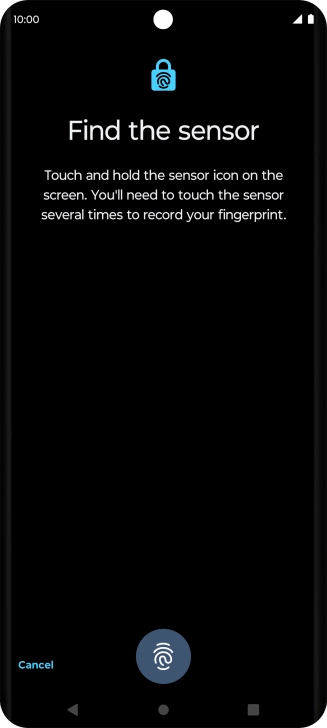Follow the instructions on the screen to create the phone lock code using your fingerprint.